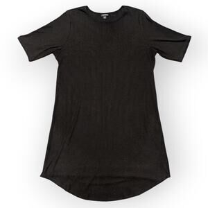 Torrid Women's Mini Rib Knit Tee Shirt Stretch Dress Black 2X